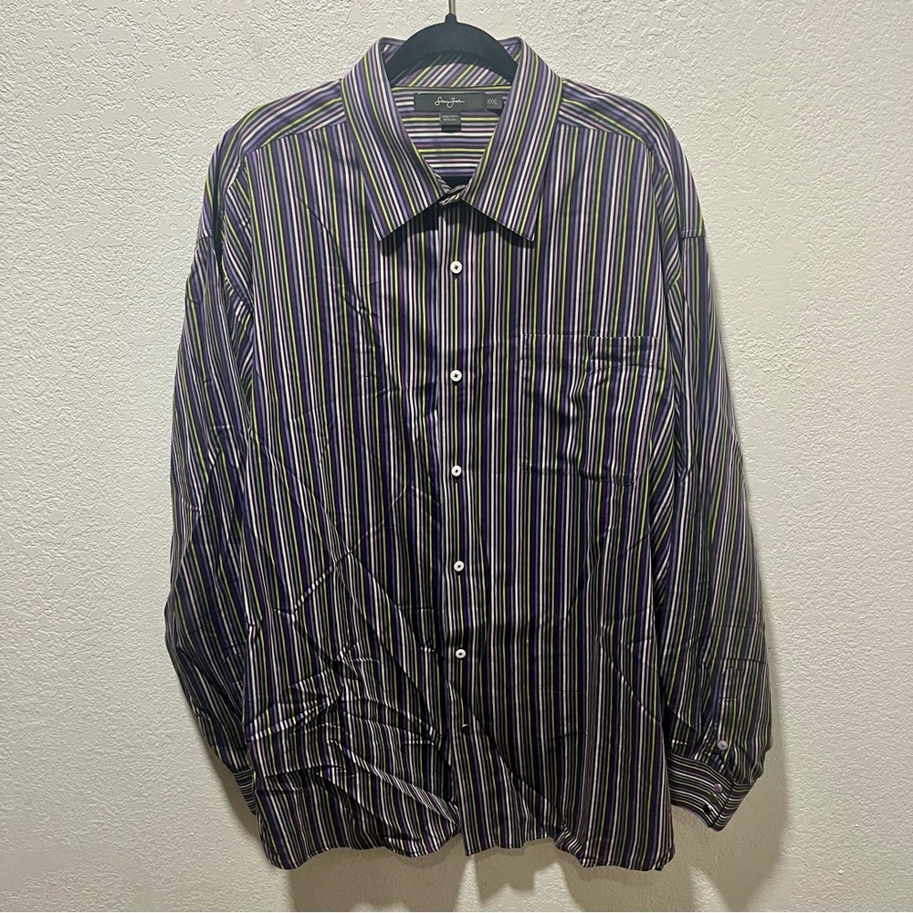 Sean Jean Multicolor Striped Long Sleeve Button Front Shirt